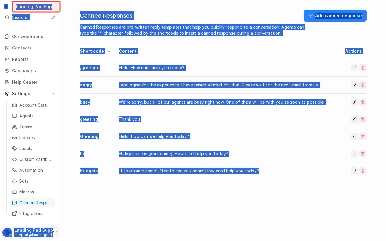 Screenshot showing typing Thank You in the short code field
