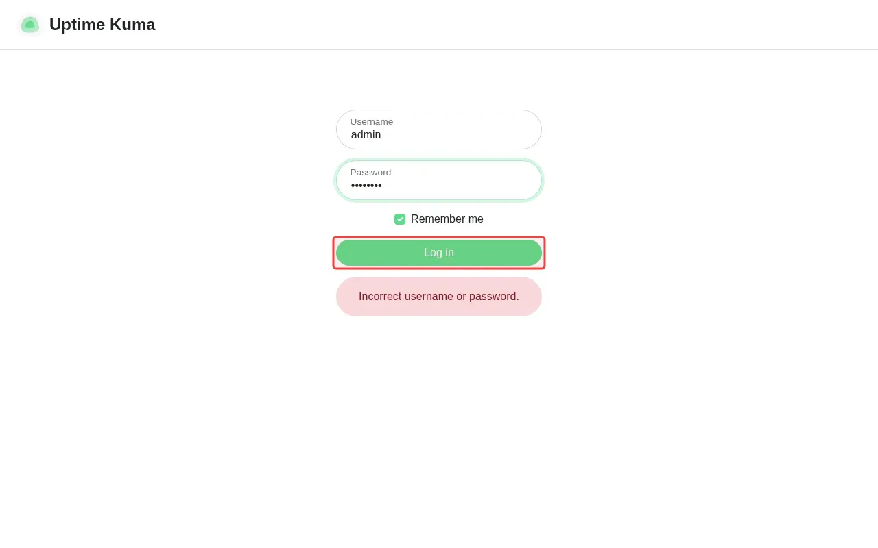 Screenshot showing clicking Log in to authenticate with credentials