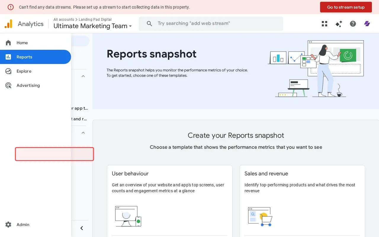 Screenshot showing clicking Tech to explore page and screen analytics