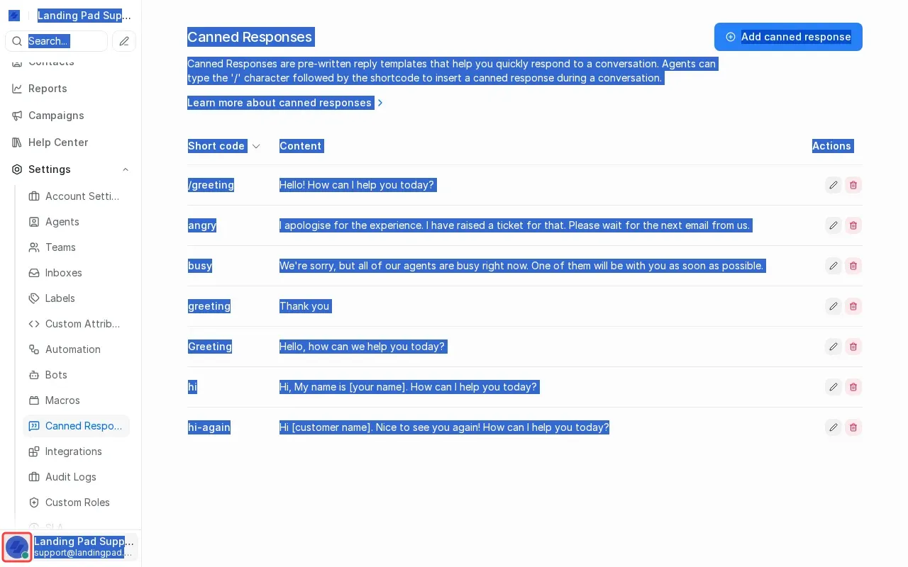 Screenshot showing typing Greeting in the short code field